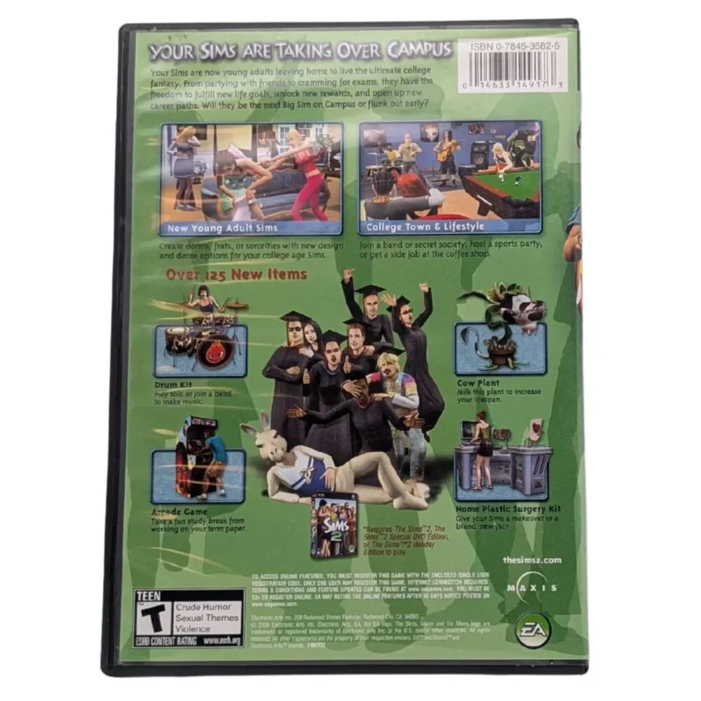 Sims 2 University (PC) – 2-Disc Set + Apartment Life Extra Disc